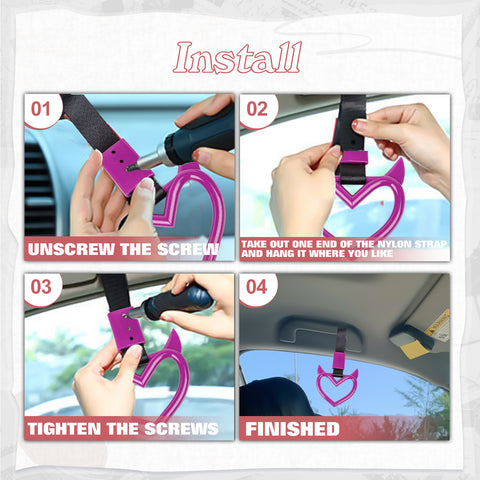 x xotic tech JDM Devil Shaped Tsurikawa Subway Train Bus Handle Straps Drift Charm Rear Bumper Warning Loops Ring for Cars, SUV Interior Exterior Decoration