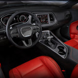 Gear Shift Knob + Steering Wheel Cover Trim, Carbon Fiber Pattern, Compatible with Dodge Challenger Charger 2015-2023