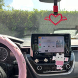 x xotic tech JDM Angel Wing Shaped Tsurikawa Subway Train Bus Handle Straps Drift Charm Rear Bumper Warning Loops Ring for Cars, SUV Interior Exterior Decoration