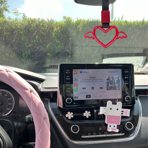 x xotic tech JDM Angel Wing Shaped Tsurikawa Subway Train Bus Handle Straps Drift Charm Rear Bumper Warning Loops Ring for Cars, SUV Interior Exterior Decoration