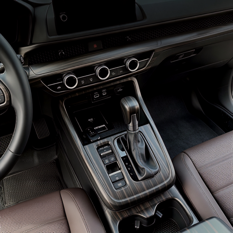 Wood/ Carbon Style Console Gear Shift Panel Trim Accessories For Honda CRV 23-up