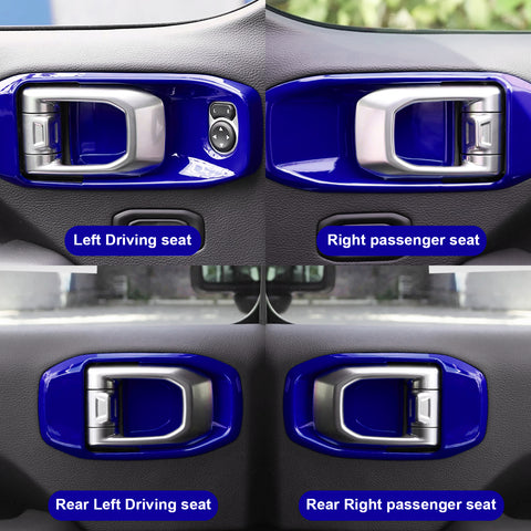 x xotic tech Door Handle Bowl Cover Decor Trim for Jeep Wrangler JL JLU 2018-up Gladiator JT 2020-up Interior Accessories(4Pcs)