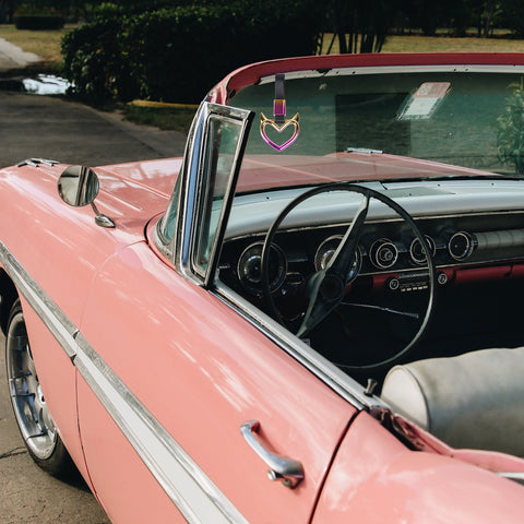 x xotic tech JDM Devil Shaped Tsurikawa Subway Train Bus Handle Straps Drift Charm Rear Bumper Warning Loops Ring for Cars, SUV Interior Exterior Decoration