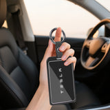 x xotic tech Transparent Card Key Holder, Card Protective Case Cover Comapatible with Tesla Model Y/3/S/X Cybertruck Accessories, Full Protection Key Fob Shell Key Chain(Aluminum Alloy)