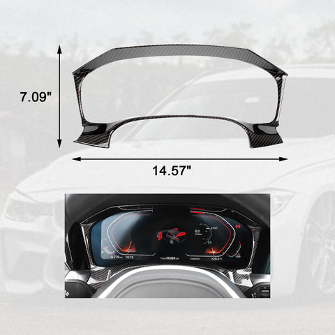 Carbon Fiber Black Steering Wheel Headlight Switch Decor For BMW 3 Series 19-22