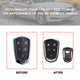 Black Soft TPU Remote Control Smart Key Fob Cover Compatible with Cadillac ATS 2013-2019, CT6 2016-2020, XT5 2017-2021, XT4 2018-2021, Escalade 2019-2021,CTS 2014-2021, SRX XTS 2015-2021