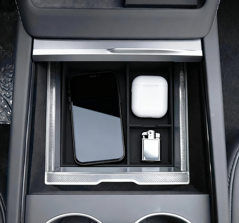 Center Console Organizer Tray Hidden Storage Box For Tesla Model 3/Y 2025 2026