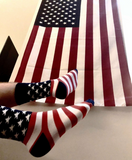 2 Pair Trump American Flag Presidential Election Patriot Print Cotton Crew Socks