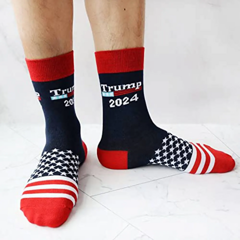 Donald Trump 2024 President MAGA Socks Men's Women's Cotton Novelty Crew Socks