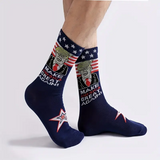 2 Pair Trump American Flag Presidential Election Patriot Print Cotton Crew Socks