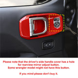 x xotic tech Door Handle Bowl Cover Decor Trim for Jeep Wrangler JL JLU 2018-up Gladiator JT 2020-up Interior Accessories(4Pcs)