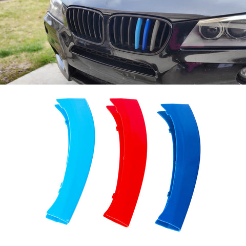 M Tri-Color ABS Insert Trim Front Kidney Grill For BMW X3 2011-2017 X4 2014-2018