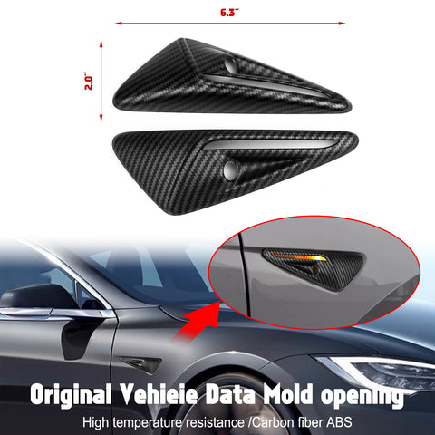 Turn Signal Side Camera Full Protection Cover HW2.0-3.0 Compatible with Tesla Model 3/Y/S/X (Non HW4.0 Version) 2Pcs Side Marker Indicator Cap Decoration Accessories