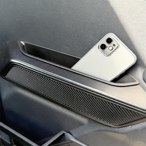 x xotic tech Door Side Handle Storage Box Compatible with Ford Bronco 2021-2025 Interior Accessories, Door Grab Armrest Phone Pocket Insert Organizer Tray Container w/Black Mat