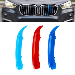 3pcs M-Colored Center Grille Insert Decor Clip Cover Trim For BMW X1 2016-2019