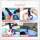x xotic tech JDM Cupid's Arrow Shaped Tsurikawa Subway Train Bus Handle Straps Drift Charm Rear Bumper Warning Loops Ring for Cars, SUV Interior Exterior Decoration