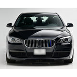 x xotic tech M-Colored Stripe Grille Insert Trims Compatible with BMW 7 Series F01/F02 2013 2014 2015 730i 740i 750i 760i 730Li 740Li 750Li 760Li Kidney Grill (9-Beams Standard Grille)