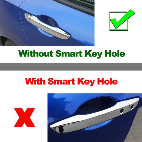 Chrome Door Handle w/o Keyless Side Mirror Stripe Cover For Honda Civic 2016-21