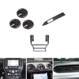 Carbon Fiber w/Tri Color Air Vent Screen Passenger Trim for Ford Mustang 15-2022