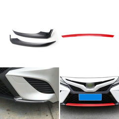 Red + Black Carbon Fiber Front Bumper Corner Center Piece Cover For Camry SE XSE