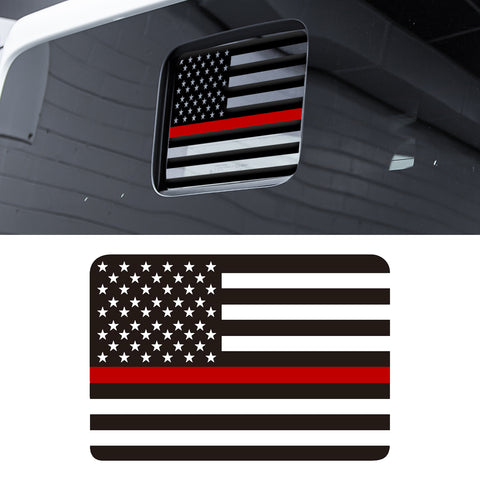 x xotic tech American Flag Rear Middle Window Decal, Back Center Sliding Window Glass US Flag Vinyl Sticker Exterior Accessories Compatible with Jeep Gladiator JT 2020-up Truck