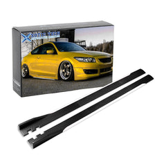 78.7 Inch/2M Car Lower Side Skirts Protect Rocker Panel Splitter Winglets Diffuser Bottom Line Extension Body Kit Universal Fit Most Vehicles (Carbon Fiber Pattern w/ White Strip)