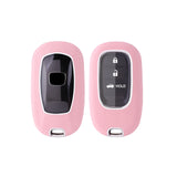 Pink TPU w/Leather Texture Full Protect Remote Key Fob w/Keychain For Honda Accord 2022+