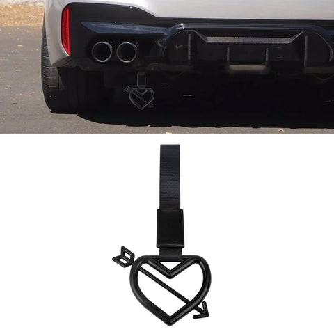 x xotic tech JDM Cupid's Arrow Shaped Tsurikawa Subway Train Bus Handle Straps Drift Charm Rear Bumper Warning Loops Ring for Cars, SUV Interior Exterior Decoration