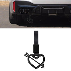 x xotic tech JDM Cupid's Arrow Shaped Tsurikawa Subway Train Bus Handle Straps Drift Charm Rear Bumper Warning Loops Ring for Cars, SUV Interior Exterior Decoration