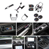 Carbon Fiber Touch Screen Passenger Dash Gear Combo Trims For Mustang 2015-2022