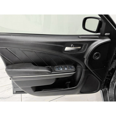 Carbon Fiber Style Door Handle Bowl Window Lift Switch Cover For Dodge Charger 2011-23