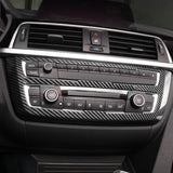 Carbon Fiber Look Center Console Stripe AC/CD Panel Decor Trim For BMW F30 F31