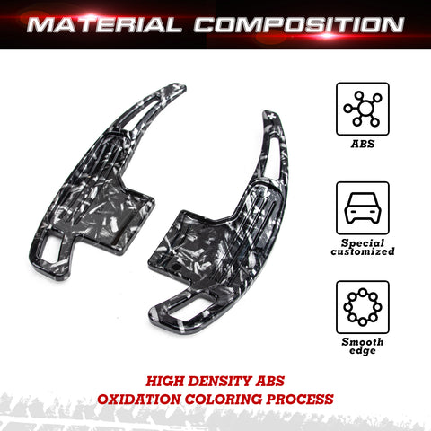 Black Forged Pattern Paddle Shifter Extension Cover For Ford Mustang 2015-2023