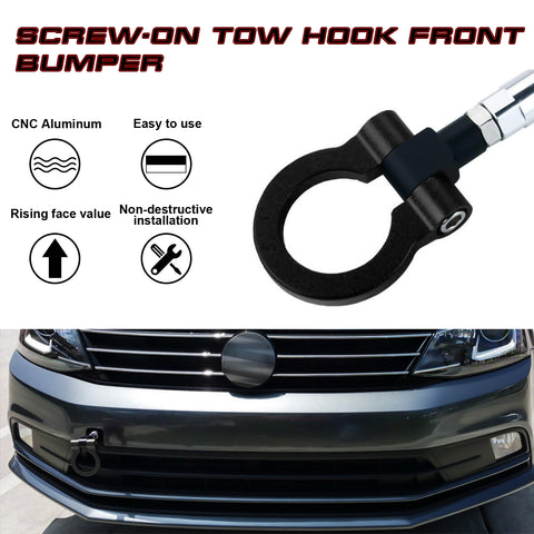 Set Sporty Front Bumper Tow Strap+Towing Hook For Volkswagen Golf MK6 2010-2014