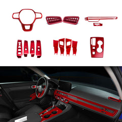 Glossy Red Inner Window Switch Gear Shift Panel Decor Trim For Honda Civic 22-up