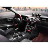 Set Real Carbon Fiber Interior Dashboard Center Air Vent Touch Screen Passenger Dash Panel Accessories Cover Trim Combo Kit, Compatible with Ford Mustang 2015-2022