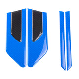 Blue Reflective Carbon Fiber Car Side Door Warning Protector Guard Decals 11.6"