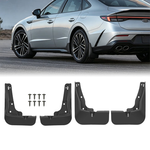x xotic tech Mud Flaps Splash Guard Compatible with Hyundai Sonata 2024 2025 2026, No Drill Front & Rear Mudguards Fender Protector Set w/Hardware Pickup Truck Accessories(4PCS)