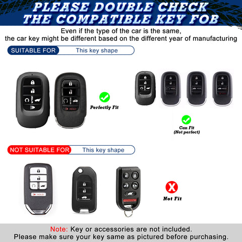x xotic tech Key Fob Cover Compatible with Honda Accord Civic CR-V HR-V Pilot 2022-2027, Soft TPU Full Protective Smart Remote Keyless Case Accessories 5-Button (Silver Trim)