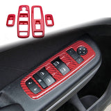 Carbon Fiber Look Window Lift Switch Button Cover For Dodge Charger Durango RAM
