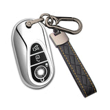 Silver Soft TPU Full Covered Remote Key Shell For Mercedes-Benz E-Class 2024-25