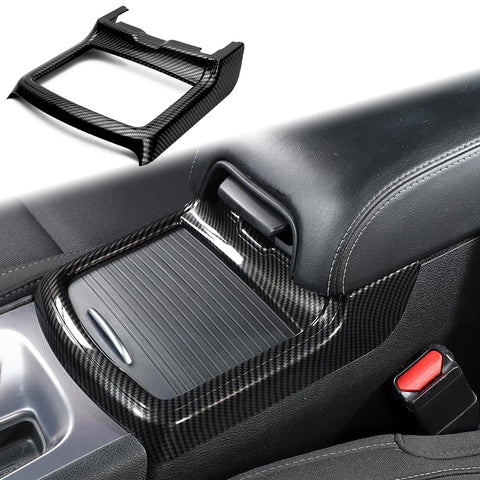 Carbon Fiber Texture Central Cup Holder Frame Trim Cover For Dodge Charger 2011-23