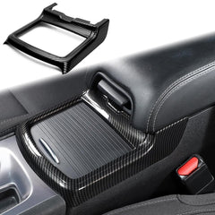 Carbon Fiber Texture Central Cup Holder Frame Trim Cover For Dodge Charger 2011-23