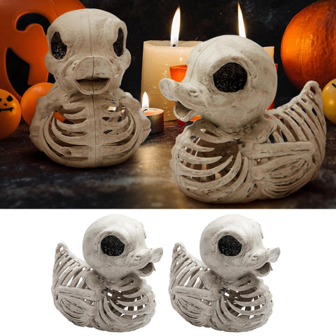 2PCS Duck Skeleton Plastic Bones Halloween Decorations Spooky Graveyard Decor