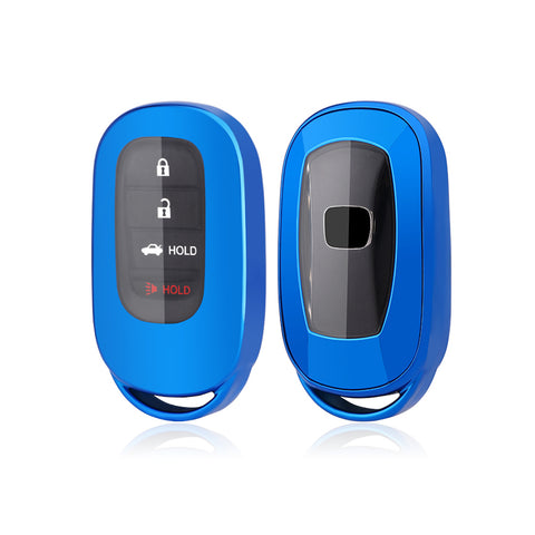 Blue Soft TPU Full Protect Remote Smart Key Fob Cover w/Keychain For Honda Accord Civic 2022