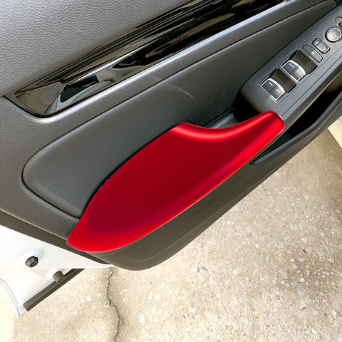 Glossy Red Door Handle Bowl Panel Strip Cover Decor For Honda Civic 2022-2023