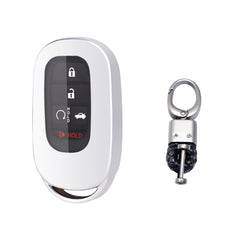 Silver Soft TPU Full Protect Remote Smart Key Fob Cover w/Keychain For Honda Accord Civic 2022