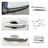 Set Chrome Door Handle Bowl Side Mirror Stripes Decor Trim For Civic 2016-2021