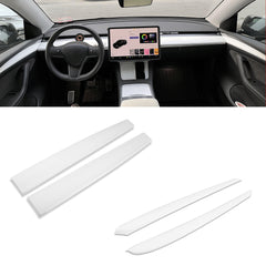 For Tesla Model 3 2021-2023 & Model Y 2020-up Matte White Dashboard Door Side Panel Overlay Trim