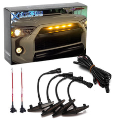 4pcs LED Amber Front Grille Lighting Assemblies Kit for 2014-2019 Toyota 4Runner TRD Pro Grille SR5 TRD off-road Limited TRO Pro - Smoked Lens